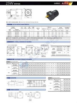 25W 220V交流齒輪減速剎車電機——4RK25GN-CM產品介紹